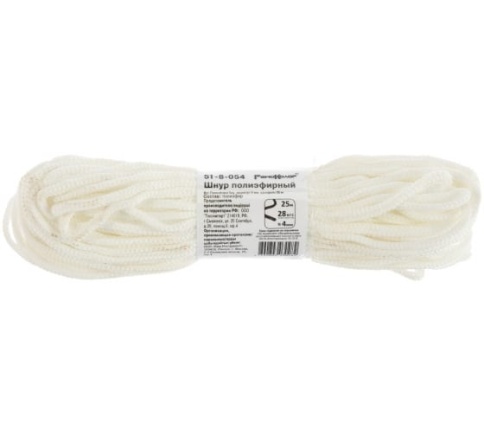 Шнур полиэфирный, диаметр 4мм длина 25м 51-8-054 фото 1