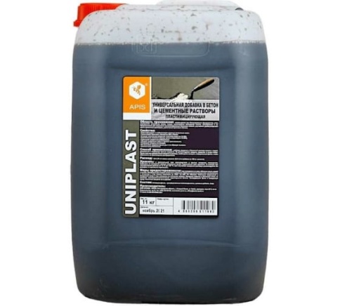 APIS Добавка пластифицирующая в бетонные и цементные р-ры Суперпластификатор UNIPLAST канистра 11кг фото 1