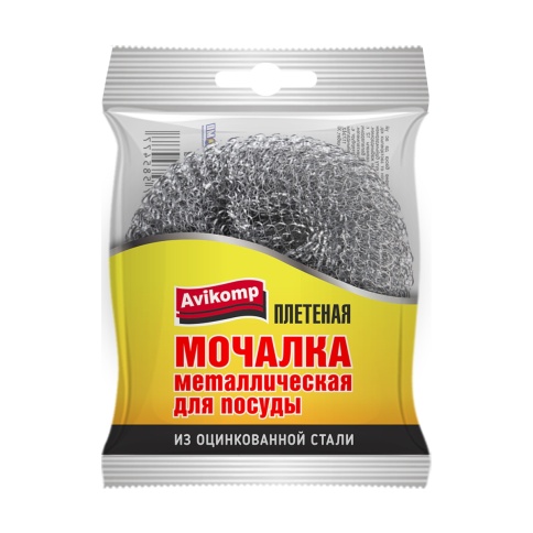 Мочалка для посуды металл. плетенка 7см фото 1