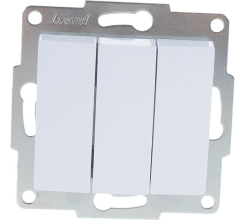 Lezard Механизм выключателя с/у 3кл белый KARINA 707-0288-109 фото 1