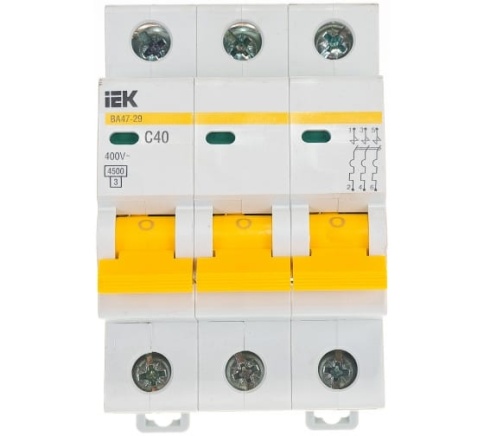 Выключатель автоматический 3-пол.  40A 4,5кА ВА47-29 х-ка С (ИЭК) фото 1