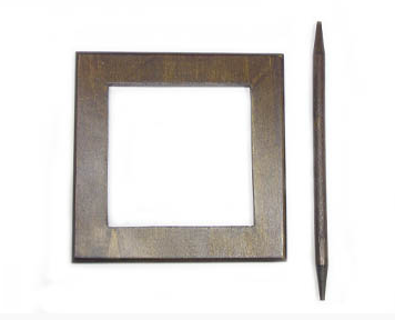 Заколка шторная Квадрат серебро. дерев. (WQ4264D) уп.4 шт. фото 1