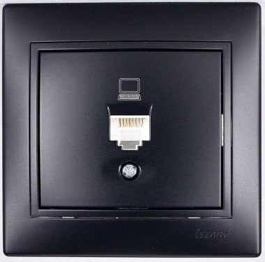 Lezard Розетка с/у компьютерная евро чёрный бархат Мира 701-4242-139 фото 1