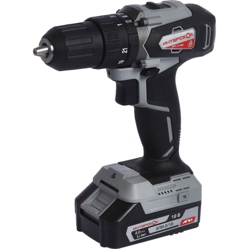 Интерскол Дрель ак. ДА-13/18В 50Нм комби АПИ (Li-ion, кейс, 2 аккум., 2Ач, 4 насадки) фото 1