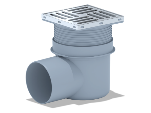 Трап гориз. выпуск 110, рег. решетка 15х15 нерж АНИ (TQ1612) фото 1