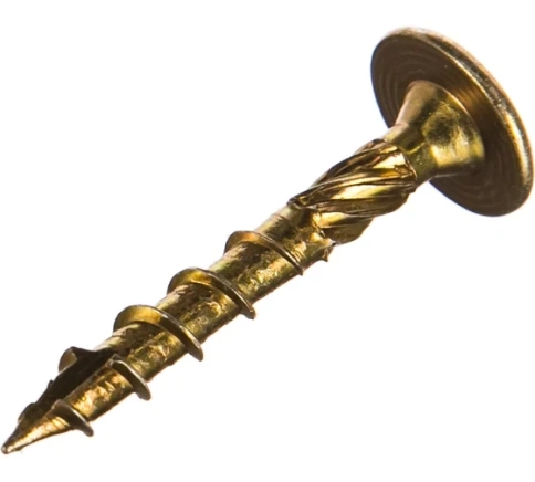 Саморез конструкционный тарельчатый 6,0х40 желтый цинк фото 1