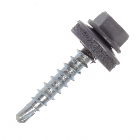 Шуруп кровельный оцинкованный 4,8х51 RAL7005 матово-серый фото 1