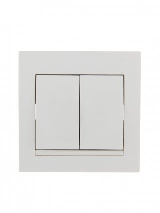 Lezard Выключатель с/у 2кл белый DERIY 702-0202-101 фото 1