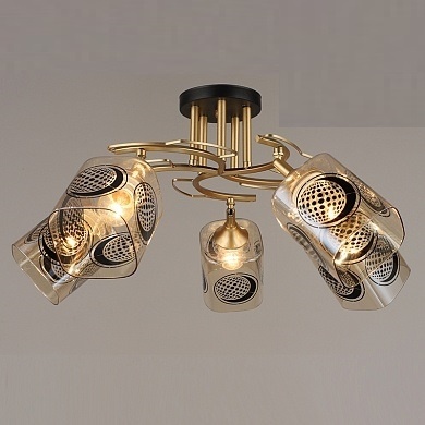 Люстра N4621/5 BK+FGD черный/золото фото 1