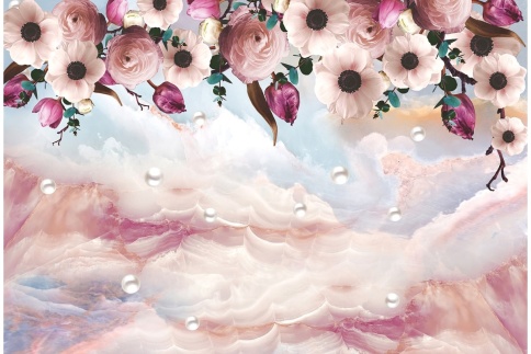 DIVINO Фотообои Жемчуг и розовые цветы Т1-095 400*270 фото 1