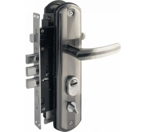 Замок врезной N200-68 Л мат.хром-черн.никель фото 1
