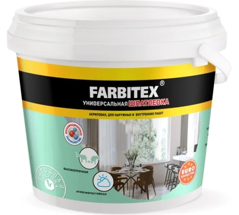 FARBITEX Шпатлевка акриловая для наружных и внутренних работ 3,5кг фото 1