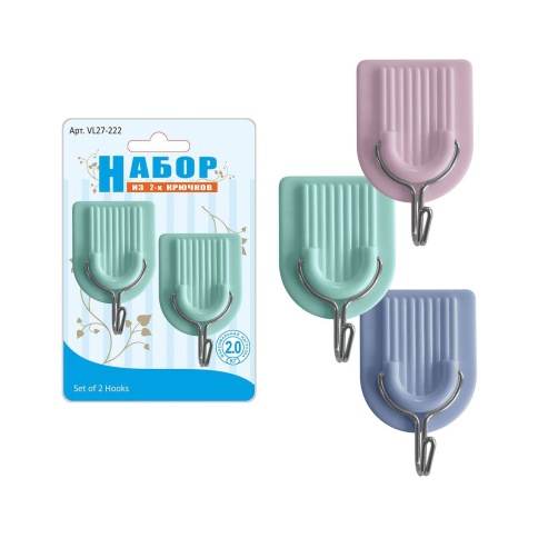 Крючки пласт.-металл клейкие "Мультидом" VL-27-222 фото 1