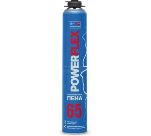 Пена монтажная Powerflex 65 пистолетная всесезон. 1000мл фото 1