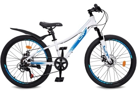 Велосипед 24" LTBIKE ALPHA, сталь, рама 11", 7-ск, белый/синий С24017 (М) фото 1