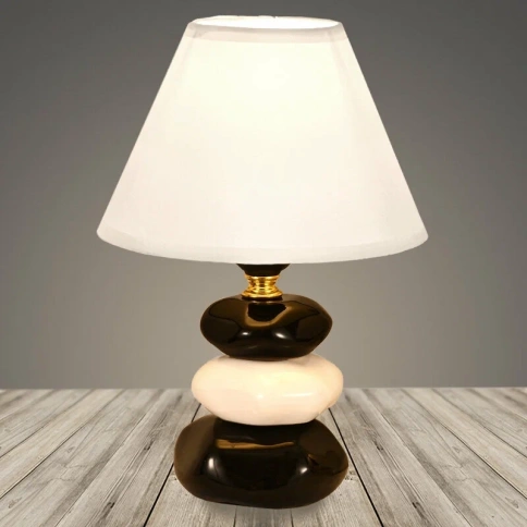 Настольная лампа 18328 черно-белый-белый фото 1