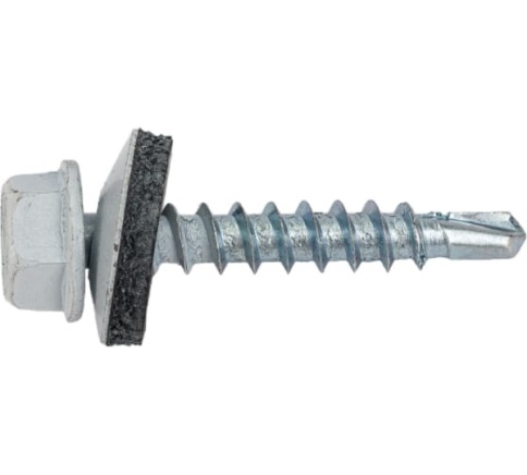 Шуруп кровельный оцинкованный 4,8х29 RAL9003 фото 1