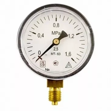 Манометр МТ63П 1,6МПа (метрическая резьба М12х1,5) фото 1