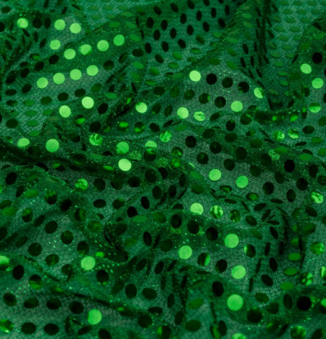 Трикотажн. полотно Пайетка МОНЕТКА , зеленый.(100%полиэстер) фото 1