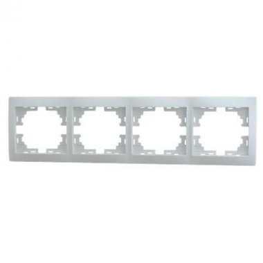 Lezard Рамка 4гн горизонт. б/встав. белый Мира 701-0200-149 фото 1