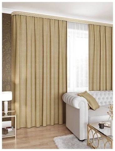 Портьера Канвас 150*260 бежевый ГП фото 1