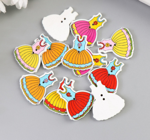 Пуговицы дервянные Нарядное Платье 3*2,8см фото 1