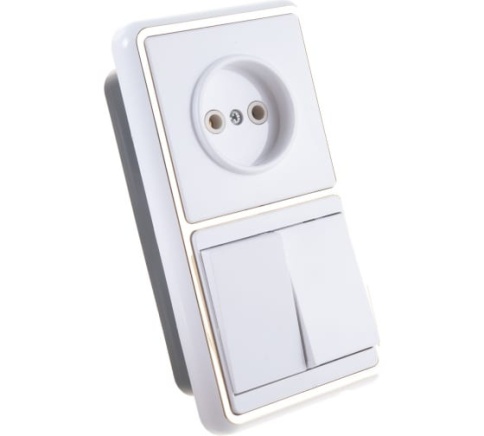 Блок БКВР-038 Белла (2кл выкл+роз.) фото 1