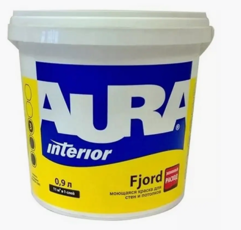 Моющая  краска для стен и потолков "AURA F JORD" 2,7л  тонируется по Eskarocolor фото 1