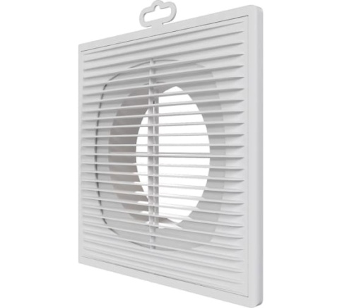 Решетка пластмассовая прямоточная с сеткой, с рамкой , с фланцем 2121П12Ф фото 1