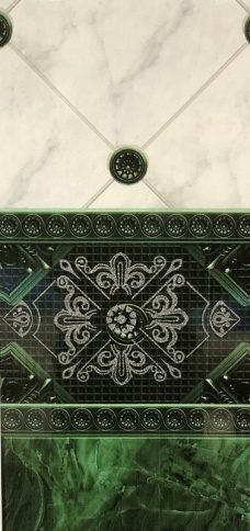 Панели ПВХ 2,7х0,25х8 Крона Пласт Александрия малахитовая с глиттером серебро фото 1