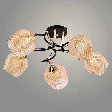 Люстра 11305-2/5 черный/золото Е27 фото 1