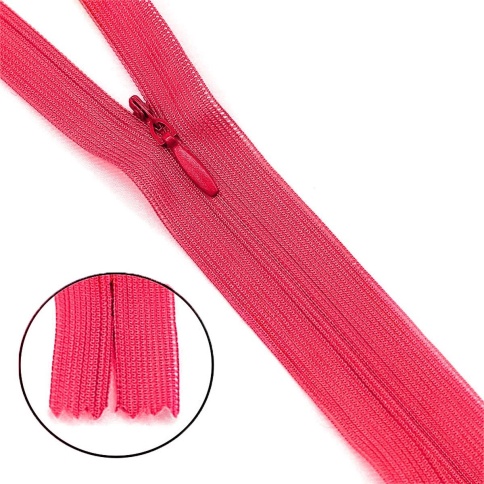 Молния потайная  50см малиновая фото 1