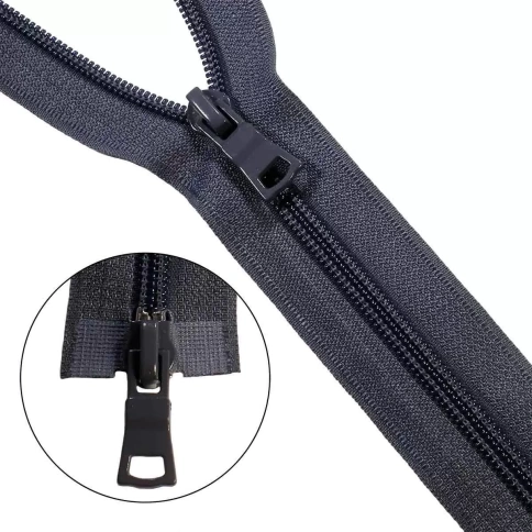 Молния "витая" Т7 2 замка 75см,темно/серый фото 1