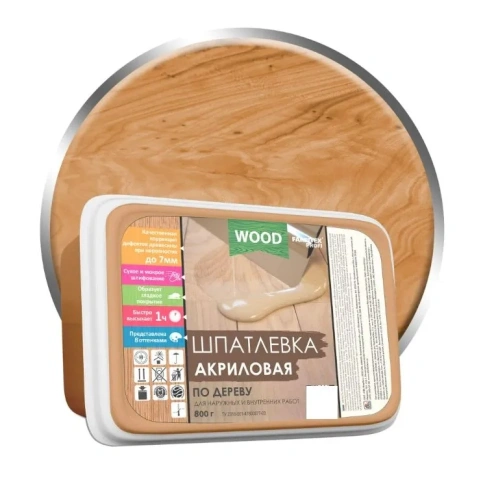 FARBITEX ПРОФИ GOOD FOR WOOD Шпатлёвка акриловая по дереву 0,8кг махагон фото 1