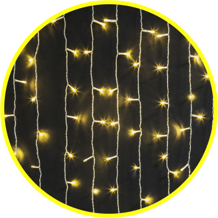 Навигатор 61864 Гирлянда Занавес NGF-С01-357WW-8-2*1,5m-230-TR-IP20  фото 1