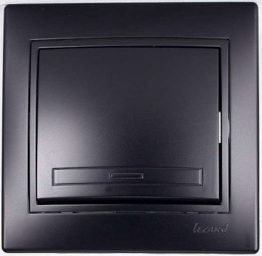 Lezard Выключатель с/у 1кл чёрный бархат Мира 701-4242-100 фото 1
