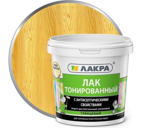 Лакра Лак в/д тонированный Сосна 0,9кг. фото 1