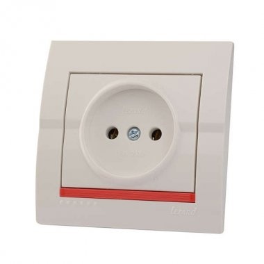 Lezard Розетка с/у 1гн. керамика б/з белый DERIY 702-0202-121 фото 1