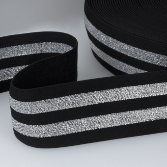 Резинка черный/серебрянный J046-5см фото 1