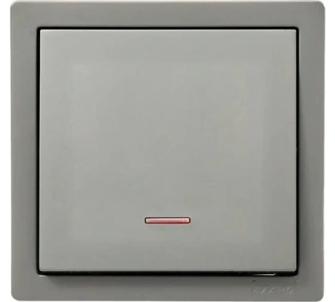 Lezard Выключатель о/у 1кл платина с подсветкой LETO 752-3500-111 фото 1