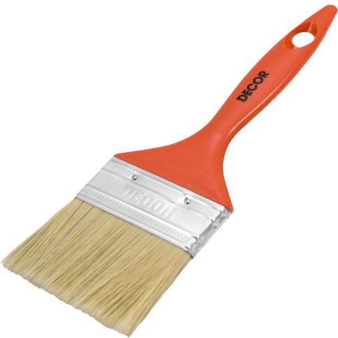 Кисть плоская PROFI универсальная 50*15мм свет. смеш. щетина пласт. ручка "Намерение" (113310) фото 1