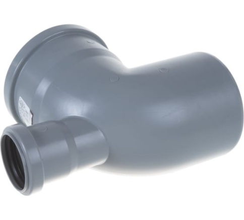Отвод для внутр.канализации ПРОАКВА 110 угол 90 с выходом на 50 прямой фото 1