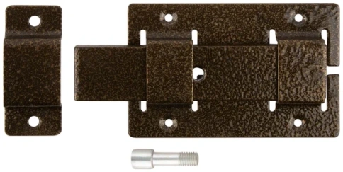 Задвижка накладная усиленная для дверей , прямоугольный ригель , бронза (66692) фото 1