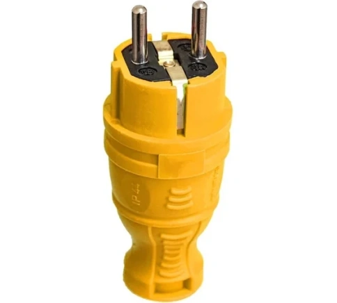 Вилка прям. с/з IP44 каучук желт TOKOV TKE-C07-KV-Z фото 1