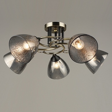 Светильник потолочный A3822/5 AB+BK бронза/черный Е27 фото 1