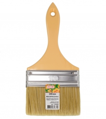 Кисть плоская "Воскресенье" 100*14 свет. смеш. щетина, пластиковая ручка "Намерение" (113296) фото 1