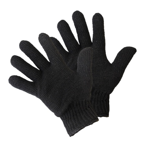 Перчатки вязанные двойные, без покрытия 90г черные PERZ2N фото 1