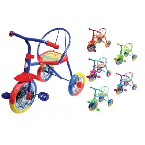 Велосипед 3-х кол, 3-х цветные ПВХ колеса 10" и 8" фото 1