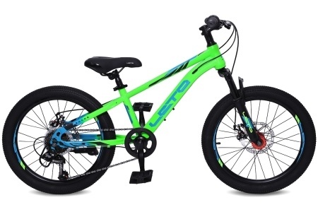 Велосипед 20" LETO DRAGON, сталь, рама 10,5", 6-ск, салатовый С20007 фото 1