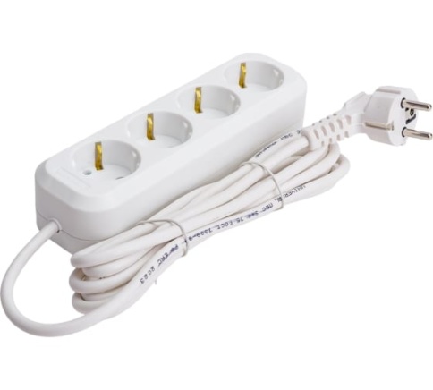 Удлинитель 4*3м У10-555 с/з ПВС 3*0,75 "У" фото 1